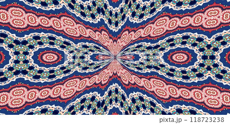 Abstract Kaleidoscope Geometry Psychedelic Art Pink Red Black White Pattern Background 118723238