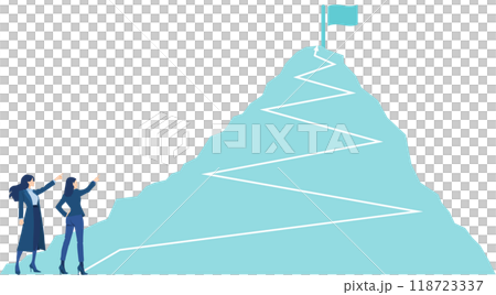 目標達成へのロードマップのイラスト	 118723337