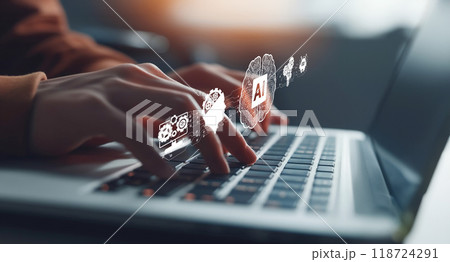 Human interact with AI artificial intelligence brain process generative AI EIDE Human interact with AI artificial intelligence brain process generative AI EIDE 118724291