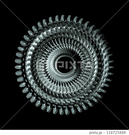 Mechanical Turbine Rotor with Concentric Spiral Patterns Mechanical Turbine Rotor with Concentric Spiral Patterns 118725889