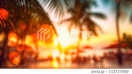 Bright sunny beach, vacation vacation concept at sea, ocean, tourism - AI generated image 118725980