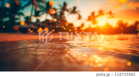 Bright sunny beach, vacation vacation concept at sea, ocean, tourism - AI generated image 118725981
