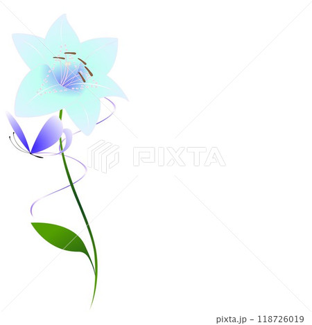 Floral background with lily and butterfly, element for design. Floral background with lily and butterfly, element for design. 118726019