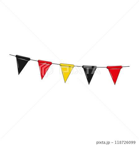 German flag bunting with red, yellow, and black pennants, Vector 118726099