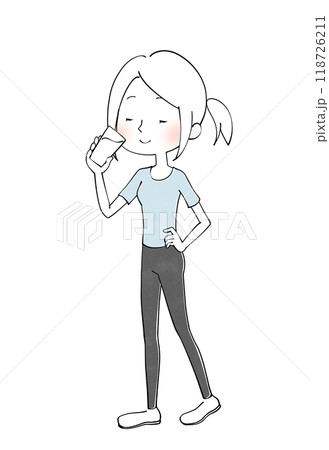 飲む　運動する女性のイラスト 118726211