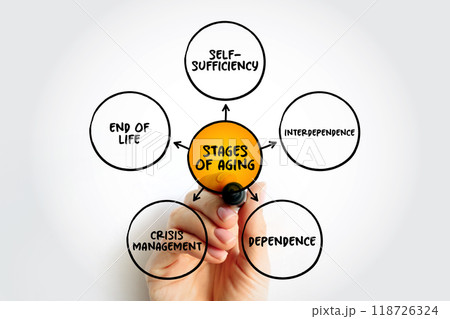 Stages of Aging (process of becoming older), mind map concept for presentations and reports 118726324