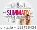 Summary word cloud collage, business concept background with marker 118726434