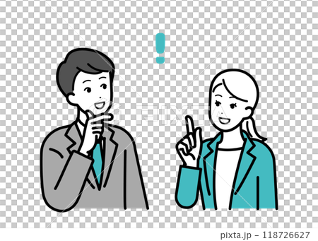閃くビジネスパーソン男女のイラストのイラスト素材 [118726627] - PIXTA