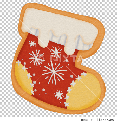 Christmas Stocking Cookie with Icing Christmas Stocking Cookie with Icing 118727360