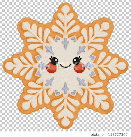 Christmas Snowflake Cookie with Intricate Icing Christmas Snowflake Cookie with Intricate Icing 118727365