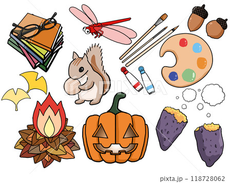 秋っぽいイラストセット 118728062