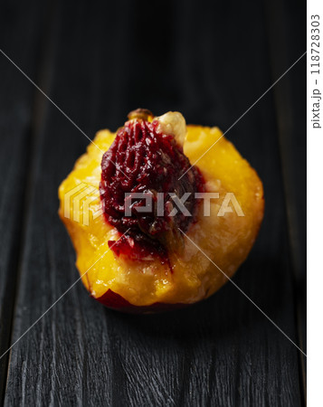 bitten nectarine bitten nectarine 118728303