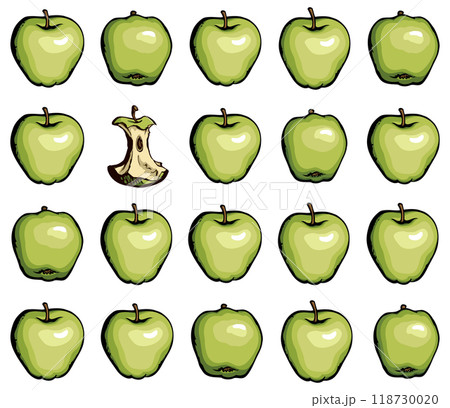 Big tasty apples. Vector drawing 118730020