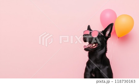 Belgian Sheepdog isolated on colorful pastel background. 118730163