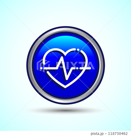 Heartbeat pulse Icon Design Illustration, Icon For Web and mobile application 118730462