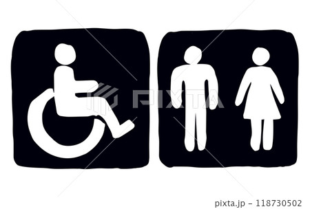 Toilet signs. Vector drawing icon Toilet signs. Vector drawing icon 118730502