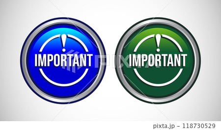 Important icon Button Set Design Illustration. Warning and exclamations marks Important icon Button Set Design Illustration. Warning and exclamations marks 118730529