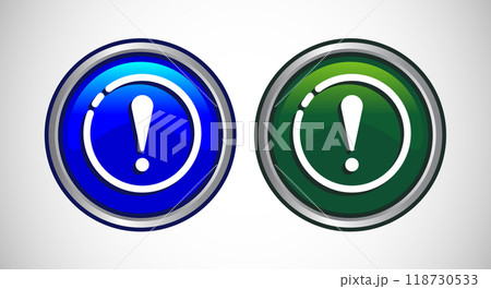 Important icon Button Set Design Illustration. Warning and exclamations marks 118730533
