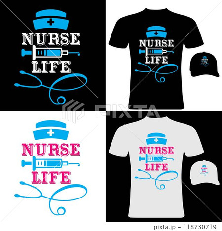 Nurse life t-shirt design template Nurse life t-shirt design template 118730719