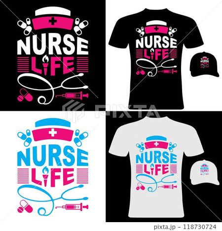 Nurse life t-shirt design template Nurse life t-shirt design template 118730724