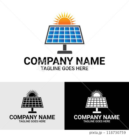 Solar Panel Energy Logo Design Template 118730759