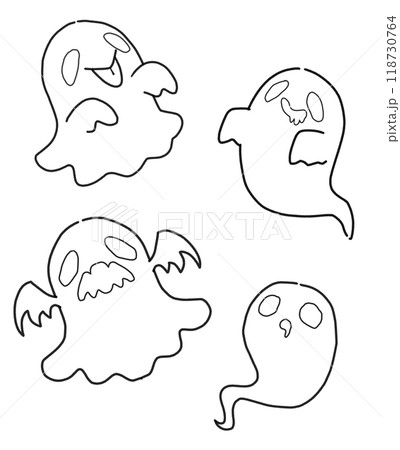 おばけの線画セット 118730764