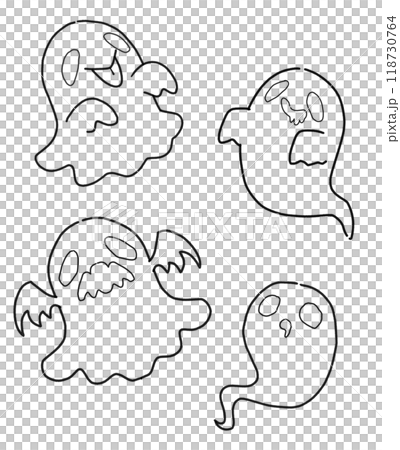 おばけの線画セット 118730764