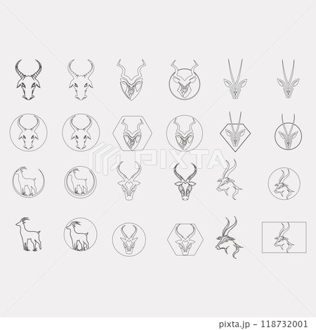 Icon set antelope. 118732001