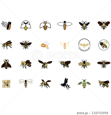 Icon set animal bee logo 118732056