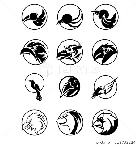 Collection of bird logos 118732224