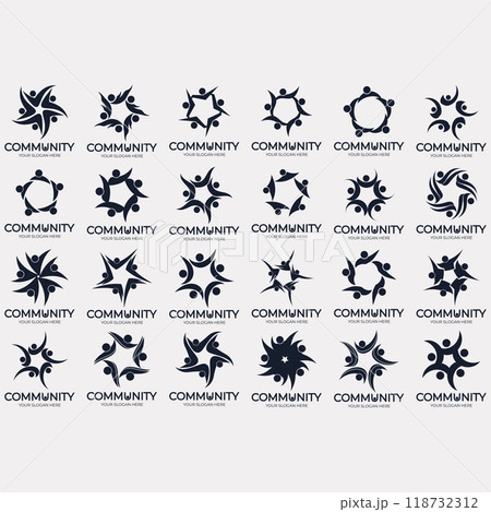 collection of abstract community logos 118732312