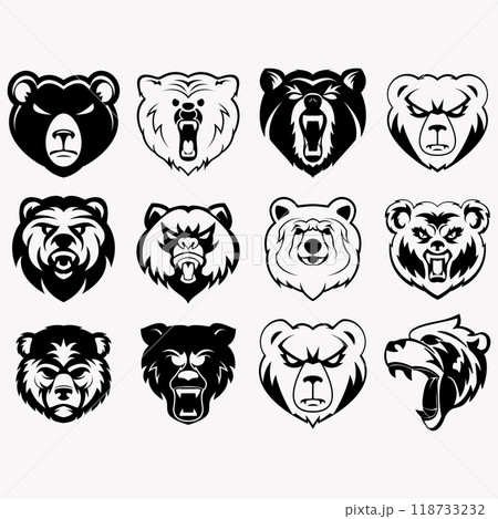 collection of bear logos 118733232