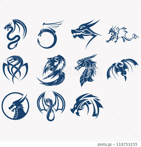 collection of dragon logos 118733235