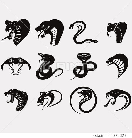 collection of cobra logos 118733273