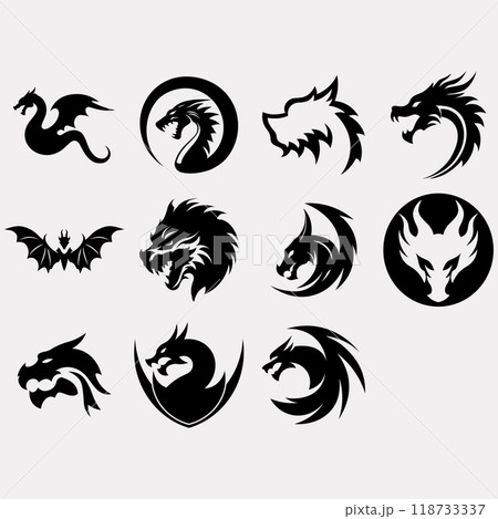 collection of dragon logos collection of dragon logos 118733337