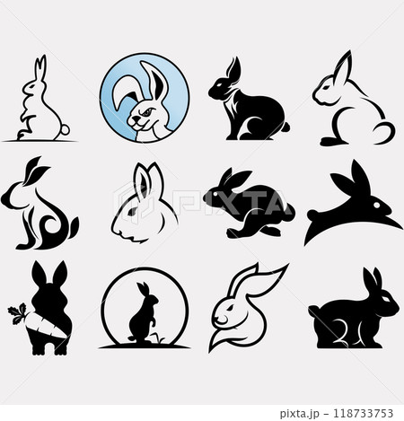 collection of rabbit logos 118733753