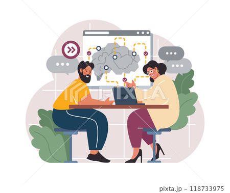 Biohacking. Health' engineering and improving with modern monitoring system, supplements, diet, and lifestyle changes. Human biological well-being and youth maintaining. Flat vector illustration 118733975