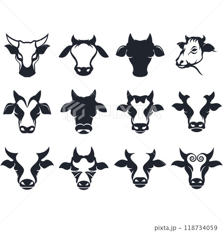collection of cow logos collection of cow logos 118734059