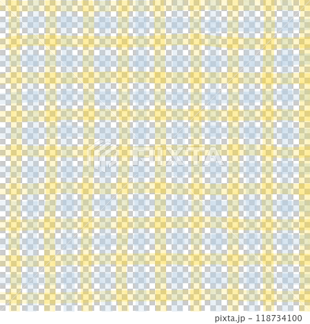 Blue Yellow Gingham Check Hand Drawn Pattern Background Overlay 118734100