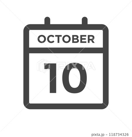 October 10 Calendar Day or Calender Date for Deadlines or Appointment October 10 Calendar Day or Calender Date for Deadlines or Appointment 118734326