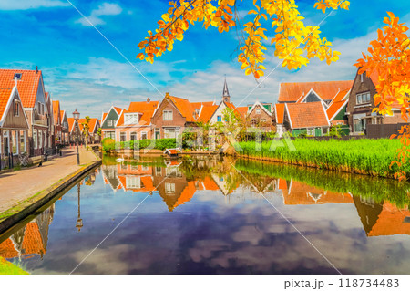 skyline of old town Zaanse Schans skyline of old town Zaanse Schans 118734483