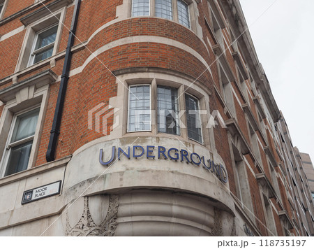 Moorgate tube station in London 118735197
