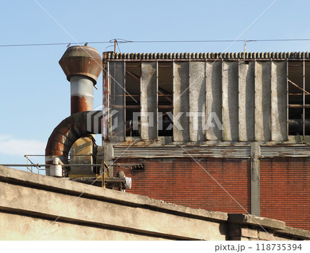 abandoned factory ruins 118735394