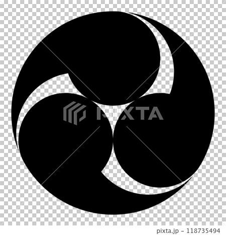 Mitsudomoe. Japanese family crest icon vector illustration 118735494