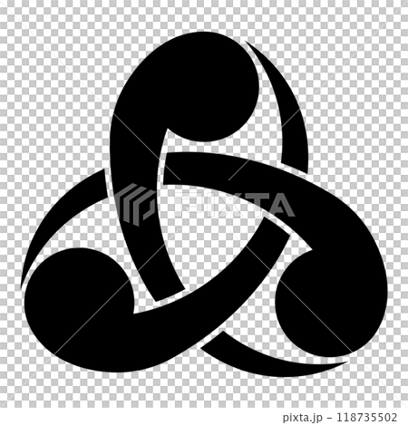 Musubi Domoe. Japanese family crest icon vector illustration Musubi Domoe. Japanese family crest icon vector illustration 118735502