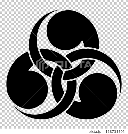 Right gold ring comma. Japanese family crest icon vector illustration Right gold ring comma. Japanese family crest icon vector illustration 118735503