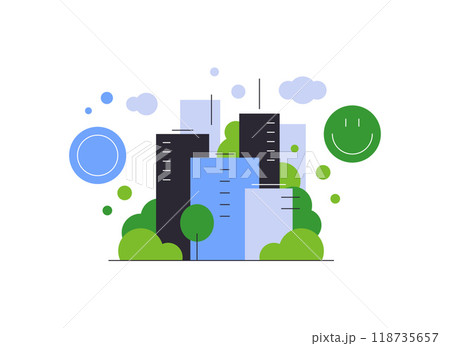 Modern smart and green city. Urbanistics and urban landscape Modern smart and green city. Urbanistics and urban landscape 118735657