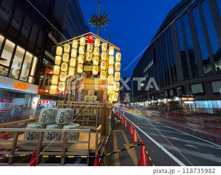 Gion Matsuri Festival Yamahoko floats parade in Kyoto, Japan 118735982