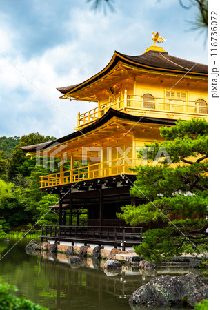 Kinkakuji temple, also called Golden Pavilion in Kyoto, Japan 118736072