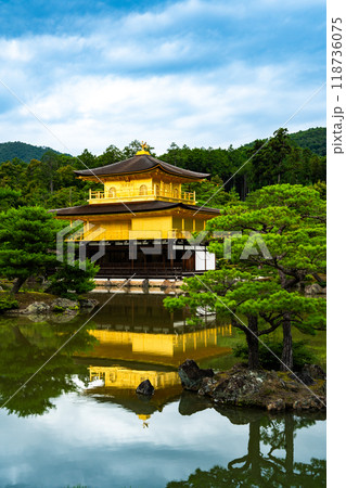 Kinkakuji temple, also called Golden Pavilion in Kyoto, Japan 118736075